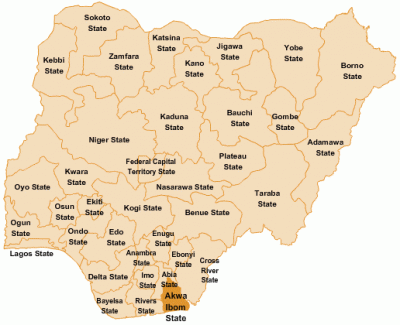 Nigeria map -akwa
