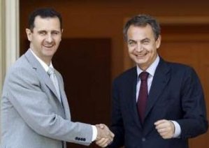 Assad (L) Jose Luis Rodriguez Zapatero