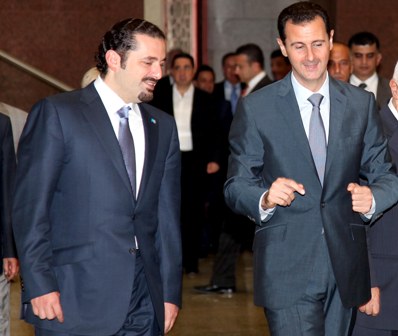 hariri in damascus w assad