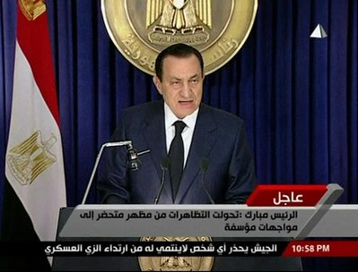 Following is the text of a televised speech delivered by President Hosni