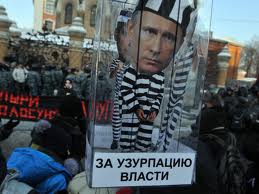 russians protest against putin's return