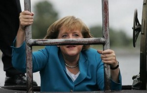 merkel  boards german  submarine