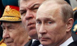 Anatoly Serdyukov and Vladimir Putin