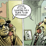 assad-gaddafi exile cartoon