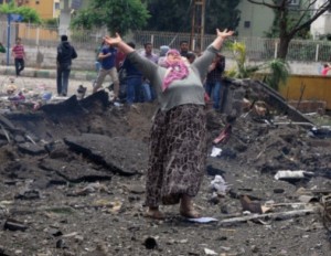 Reyhanli turkey twin bombing woman at scene